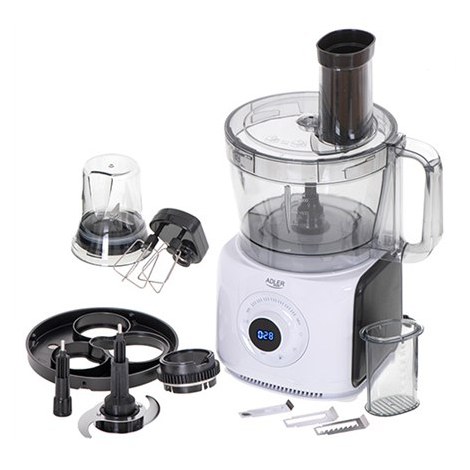 Adler | AD 4224 | LCD Food Processor 12in1 | Bowl capacity 3.5 L | 1000 W | Number of speeds 7 | Shaft material | White/Black |